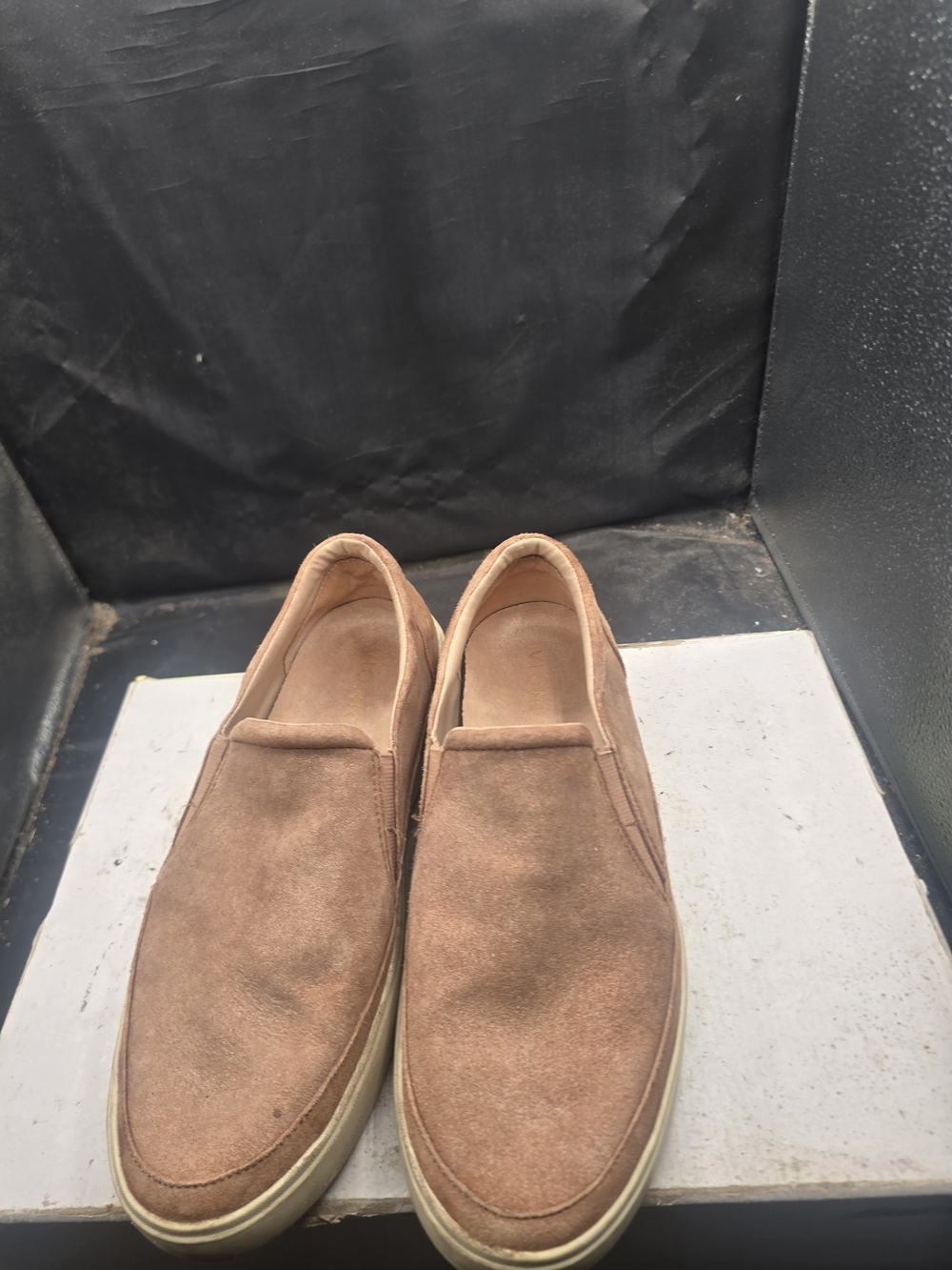 Vionic Women's Suede Slip-On Loafers in Light Brown Tan